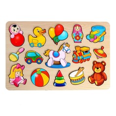 Развивающая доска большая «Игрушки» 15 деталей No Brand