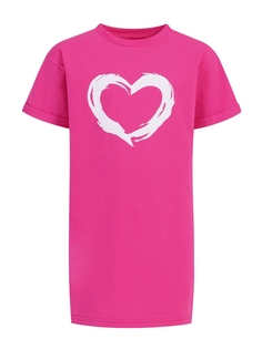 Платье детское Апрель 250дев001Д2, ярко-розовый12 Сердце кистью, 146
