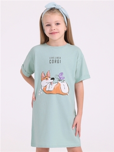 Платье детское Апрель 250дев001Д1, светло-зеленый249 Корги с бабочкой, 98