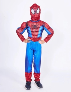 Карнавальный костюм детский SuperHero Человек Паук, синий, 128