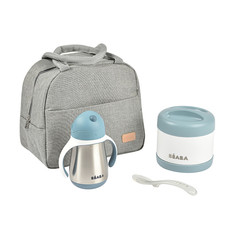 Дорожный набор Beaba Amenity Kit: термосумка, термос, поильник термос, ложка, WindyBlue