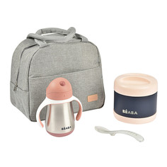 Дорожный набор Beaba Amenity Kit: термосумка, термос, термос, ложка, Old Pink