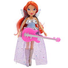 Кукла шарнирная Winx Club Rock Блум с крыльями и аксессуарами, 4 шт, 24 см, IW01332201