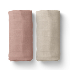 Комплект муслиновых пеленок OLANT BABY 120х120, 2 штуки, розовый, бежевый
