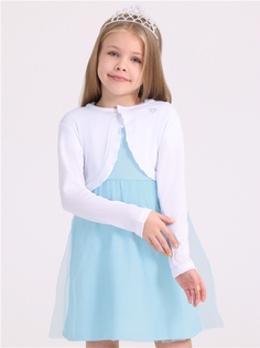 Болеро детское Апрель 439дев024Д1, белый Сердце из страз аппликация, 92