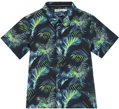 Рубашка детская Calvin Klein Aop Palm Ss Shirt, Зеленый, 164