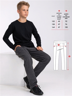 Брюки детские Апрель 1ПББ3460258н, серый, 164