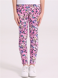 Леггинсы детские Апрель 894дев001нД1, сердечки леопард на розовом, 116