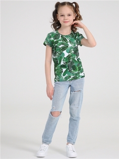 Футболка детская Апрель 1ДДФК2621001н, монстера, 146