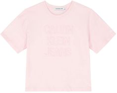 Футболка детская Calvin Klein Debossed Logo T-Shirt розовый 146