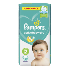 Подгузники Pampers Active Baby-Dry 5 (11-16 кг) 60 шт