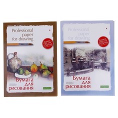 Папка для рисования А3, 20 листов "Профессиональная серия", блок 150 г/м2, ГОЗНАК, МИКС Альт