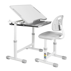 Комплект Anatomica Karina Парта+стул+выдвижной ящик белый/серый