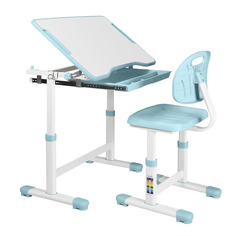 Комплект Anatomica Karina Парта, стул, выдвижной ящик белый/светло-голубой