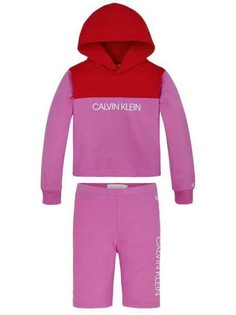 Костюм спортивный Calvin Klein Colour Block Hoodie Cycle Set розовый 158