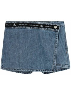 Юбка-шорты детская Calvin Klein Denim Logo Tape Skort синий 104
