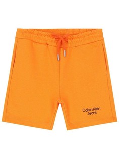 Шорты детские Calvin Klein Stacked Logo Relaxed Shorts оранжевый 164