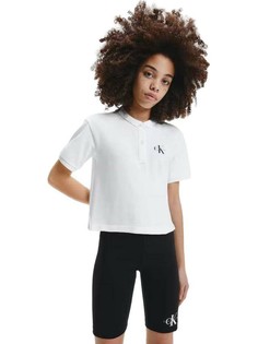 Поло детское Calvin Klein Monogram Pique Polo Top белый 134