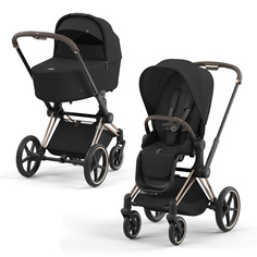Коляска детская 2в1 Cybex Priam IV Sepia Black, шасси rosegold