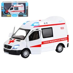 Машинка инерционная ТМ Автопанорама, Mercedes Sprinter Скорая помощь, М1:32, JB1251275