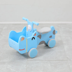 Машинка-каталка с корзиной UNIX Kids Hippo Blue, от 1 года, до 40 кг, 31х68x42 см, голубой