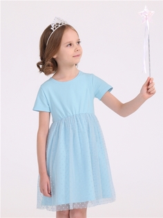 Платье детское Апрель 383дев804Д1Р, светло-голубой горох 6 на светло-голубом, 116