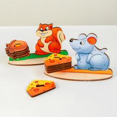Сортер «Накорми меня» (бизиборды), 10 фигурок животных No Brand