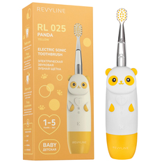 Детская зубная электрическая щетка Revyline RL 025 Panda, желтая