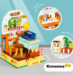 Конструктор 3Д из миниблоков RTOY Румбокс Рабочая комната, 605 дет WL2068
