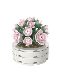 Конструктор JAKI цветы в горшочке Герань 98 элементов JK2710-12, 98 деталей