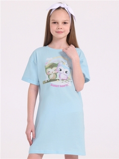 Платье детское Апрель 250дев001Д1У, светло-голубой109 Влюбленные совы, 128