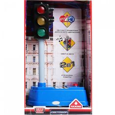 Модель на бат. Технопарк, свет+звук светофор 21см большой, пластик SВ-15-01-1-ОВ