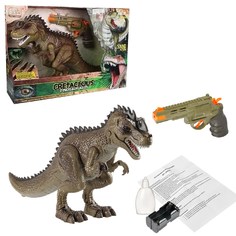 Игровой набор Junfa Охота на динозавра (Тираннозавр и пистолет), на ИК управлении, зеленый