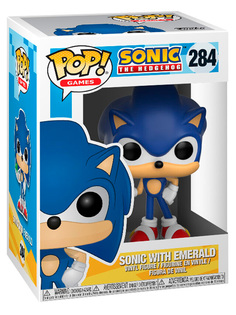 Фигурка POP! еж Соник с изумрудом Sonic the Hedgehog №284 подставка 11 см Funko