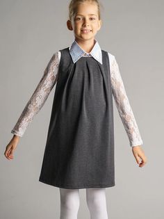 Сарафан PlayToday 384445, серый, 134