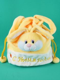 Мягкая игрушка Мэри Море Зайчик сумочка, желтый, 35 см