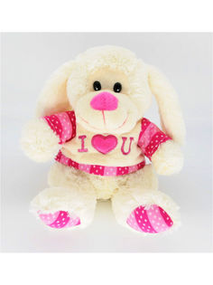 Мягкая игрушка Мэри Море Собачка в кофточке, розовый, 20 см