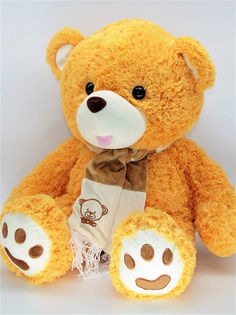 Мягкая игрушка Мэри Море Медведь в шарфике, коричневый, 90 см