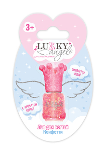 Лак для ногтей Lukky Angel Конфетти красный с блестками