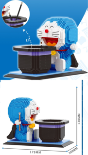 Конструктор 3D из миниблоков Balody Doraemon карандашница органайзер, 1417 дет BA18451