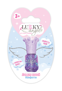 Лак для ногтей Lukky Angel Конфетти фиолетовый с блестками