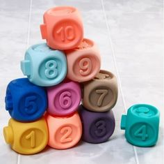 Развивающая игрушка Кубики-пазлы резиновые, 18м+ No Brand