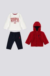 Костюм спортивный детский U.S. POLO Assn. USB1717-V1, белый, красный, 80