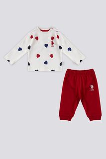 Костюм спортивный детский U.S. POLO Assn. USB1717-V1, белый, красный, 68