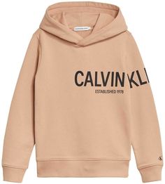 Худи детское Calvin Klein Inst Hero Logo Hoodie бежевый 158