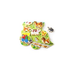 Развивающая игрушка Woody Пазл со шнуровкой Поезд, 30x28 см, 3+