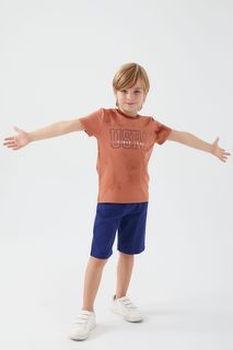 Костюм спортивный детский U.S. POLO Assn. US1354-V1, синий, коричневый, 158