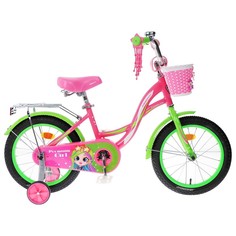 Велосипед 16" Graffiti Premium Girl, цвет розовый/зеленый No Brand