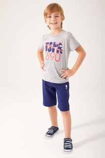 Костюм спортивный детский U.S. POLO Assn. US1354-V1, серый, темно-синий, 128