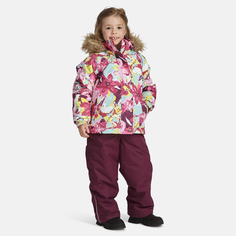 Комплект верхней одежды детский Huppa MARVEL, 34113-розовый с цветами, бургундия, 140